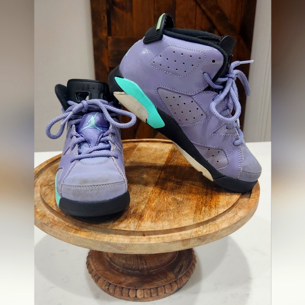 Jordan Kids Purple and Teal Sneakers
